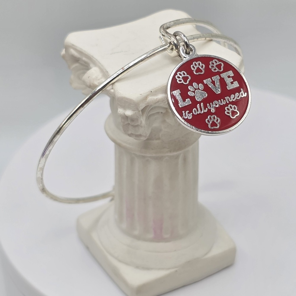 ALEX‎ & ANI Words Are Powerful "Love is All You Need" Bracelet Silver Tone USA
